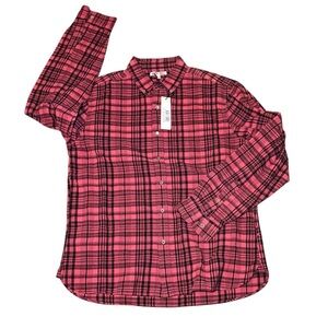 NEW! Alex Mill Men's Plaid Button Down Shirt Large "Washed" Red